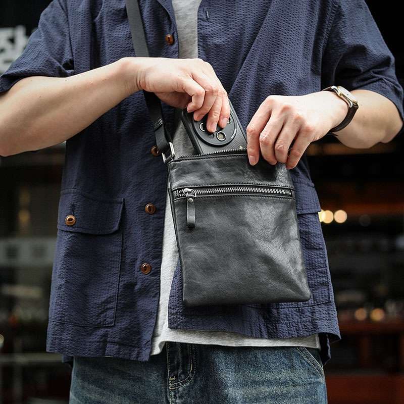 サコッシュ 上質な風合いのソフトレザーサコッシュ