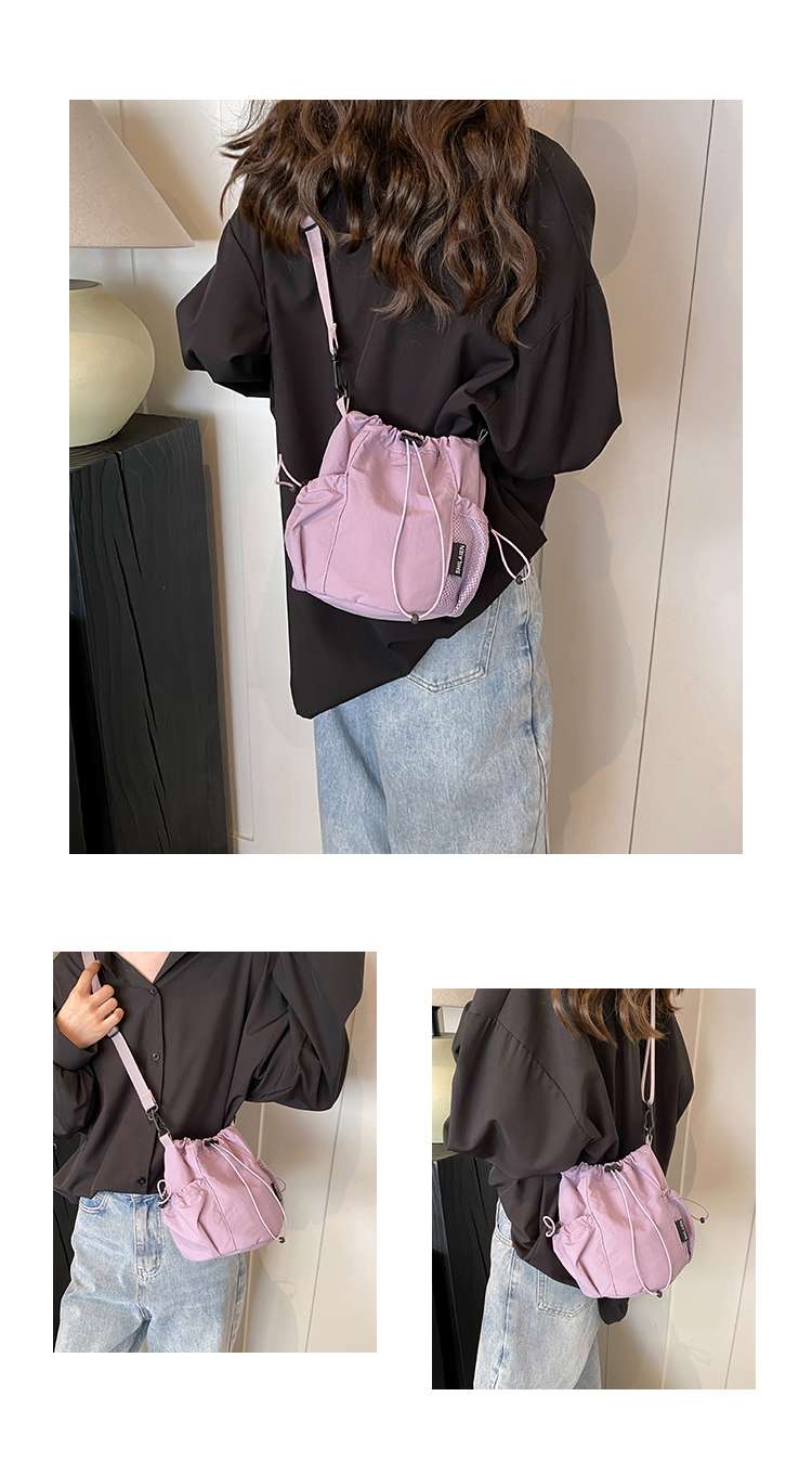 サコッシュ シンプル巾着風ショルダーバッグ